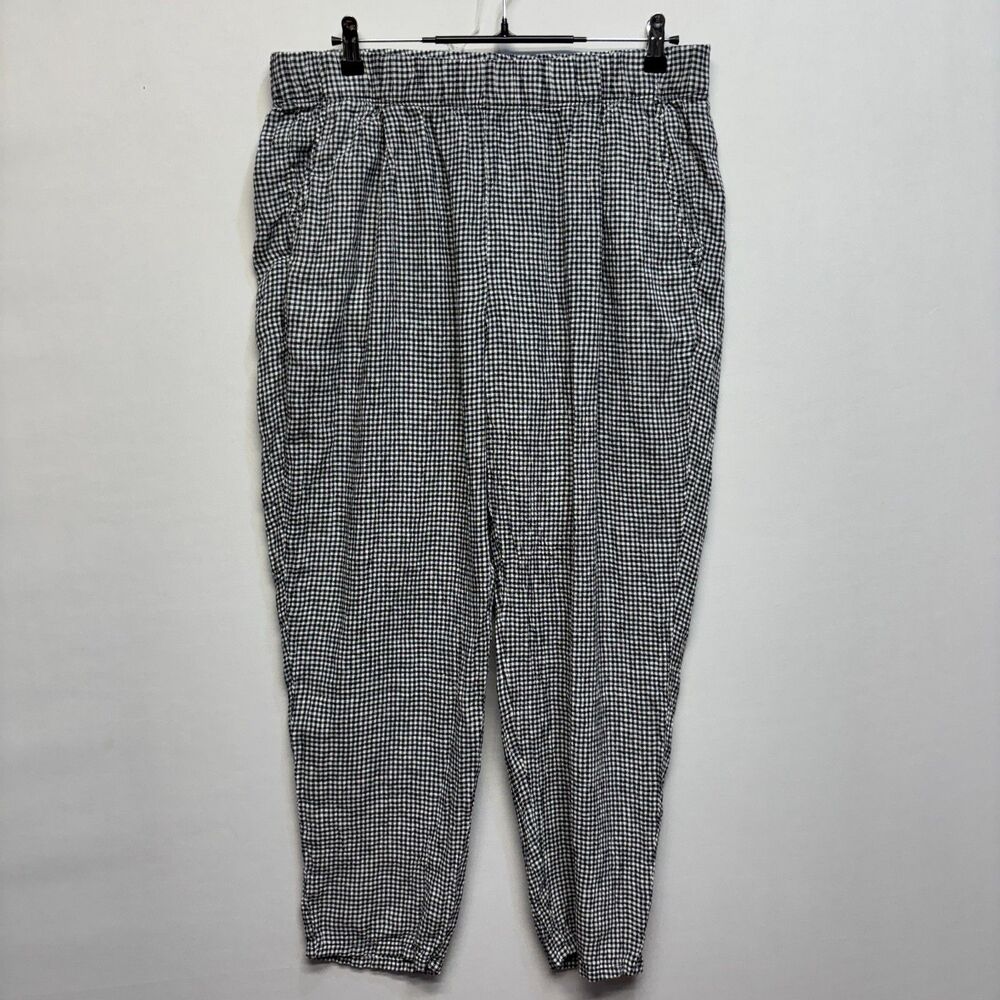 Eileen Fisher Women Pull On 100% Organic Linen Pants Size Large D119 -2